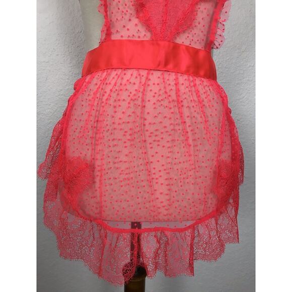 Victoria's Secret Lingerie Lace Polka Dot Mesh Babydoll Apron - Picture 5 of 9